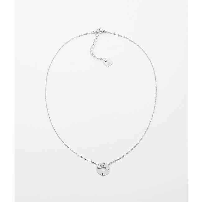 ZAG  Bijoux ketting zilver met kompas