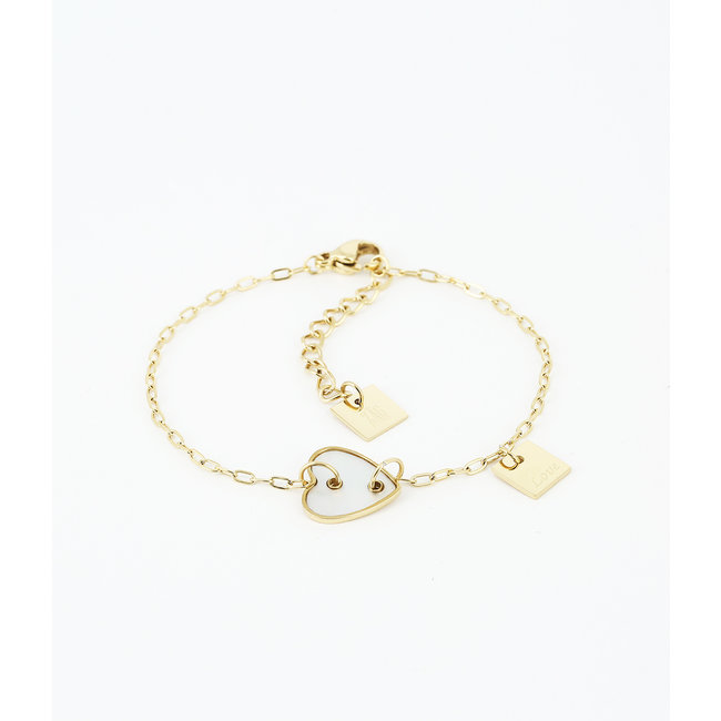 ZAG  Bijoux Goud armband met hart van schelp