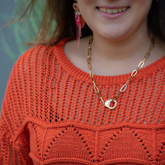 Goud schakelketting met handboei slot