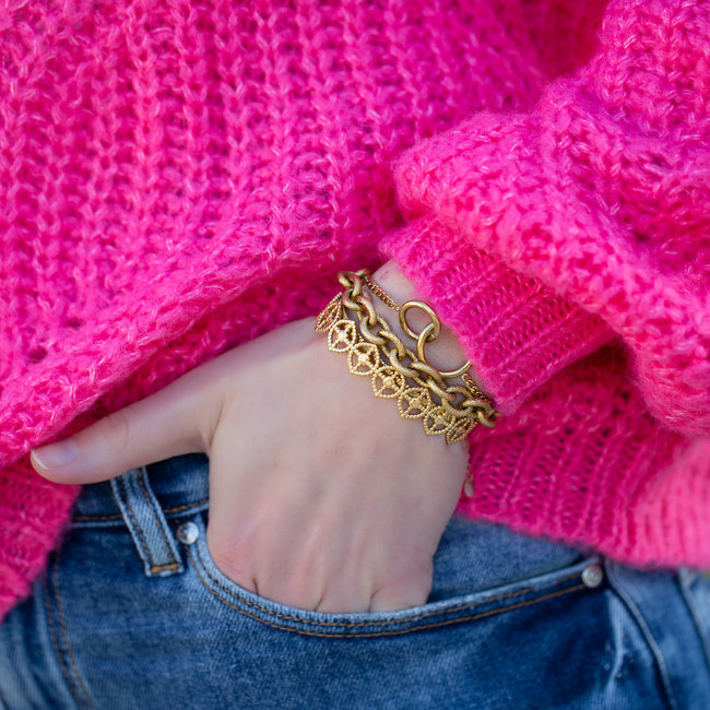 Goud schakelarmband of bangle