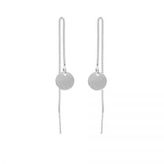 KARMA Pull through munt en triple black oorbellen