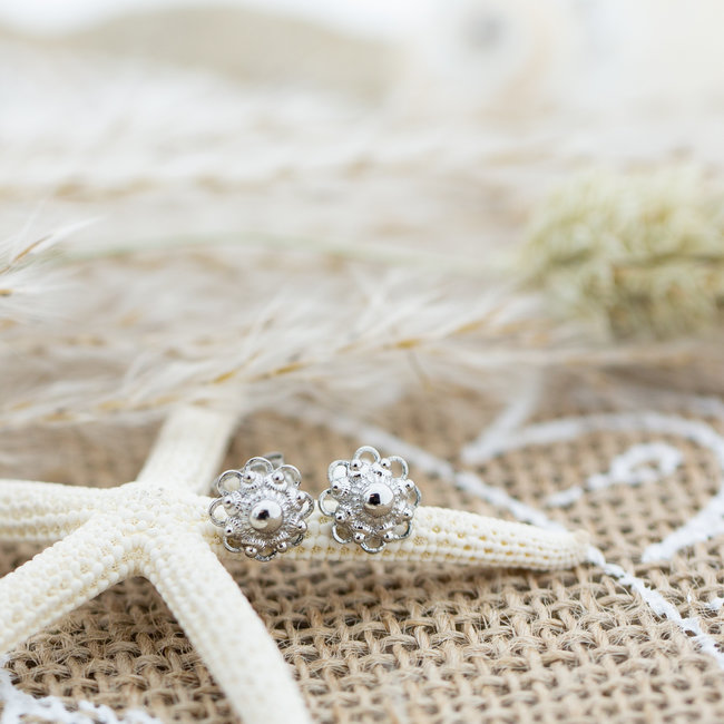 Zeeuwse knop Staal oorbellen zilver