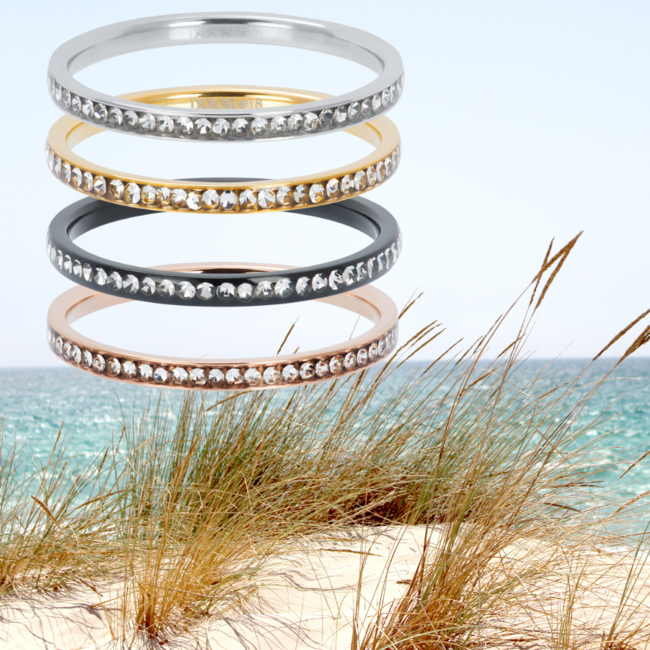 aanschuif ring  'zirconia crystal' 2mm