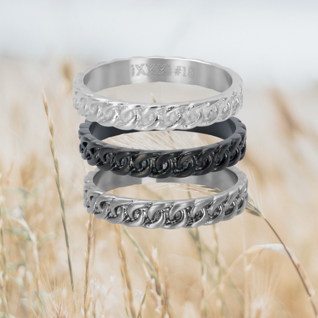 Ring antique zilver 'curb chain' 4mm
