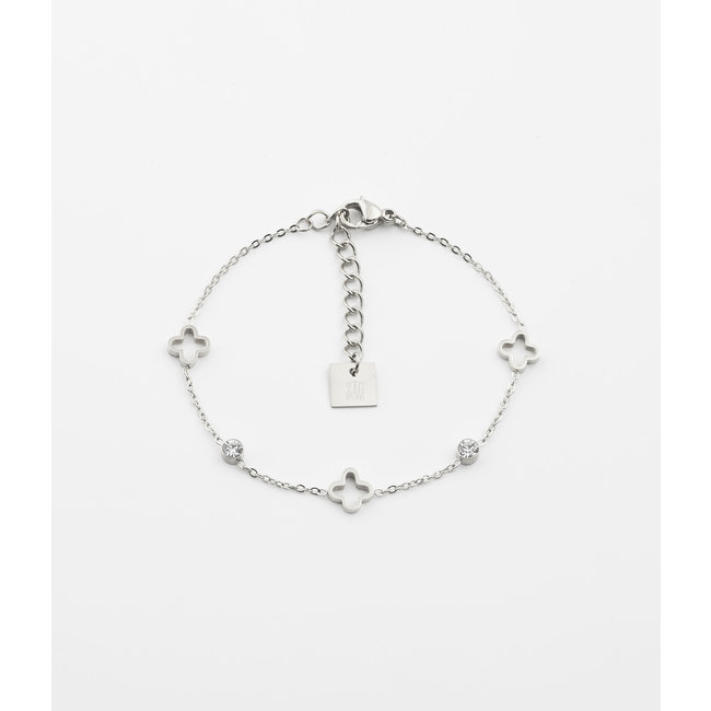 Zilveren armband platte schakel