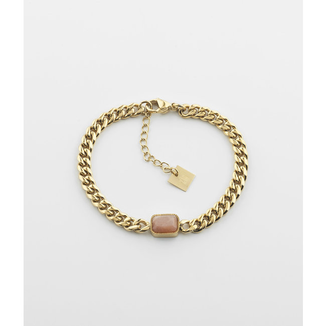 ZAG  Bijoux Goud armbandje klaver of steen nude