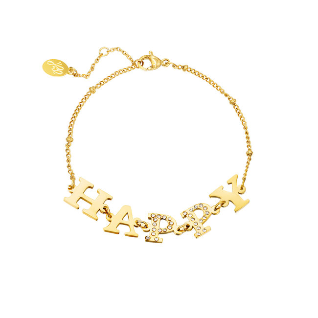 Beadle Goud Happy armband