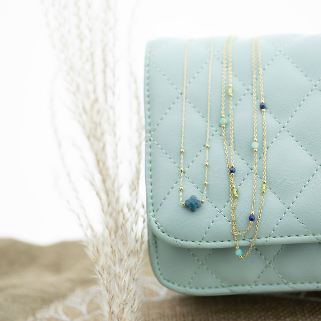 ZAG  Bijoux Groen turquoise klaver ketting