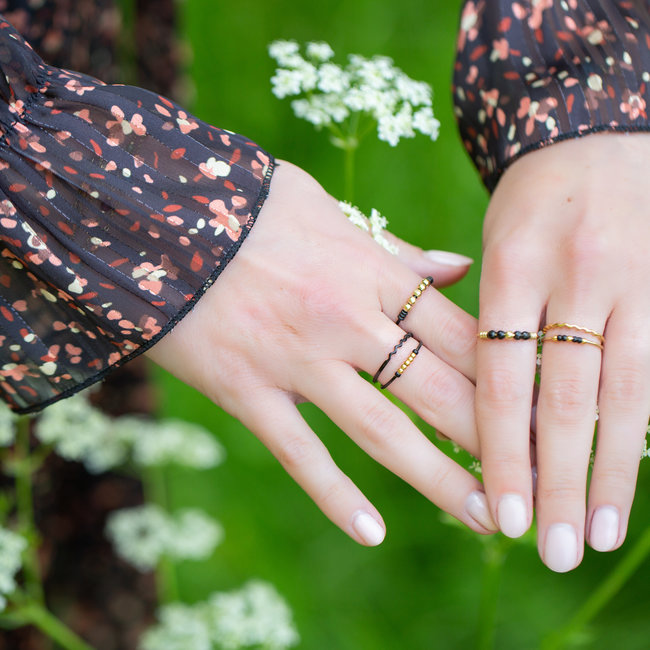 Charmins Fijne goud ringen bolletjes of zigzag