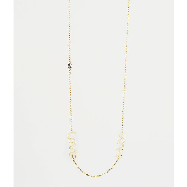 Gouden ketting met ´love mum´
