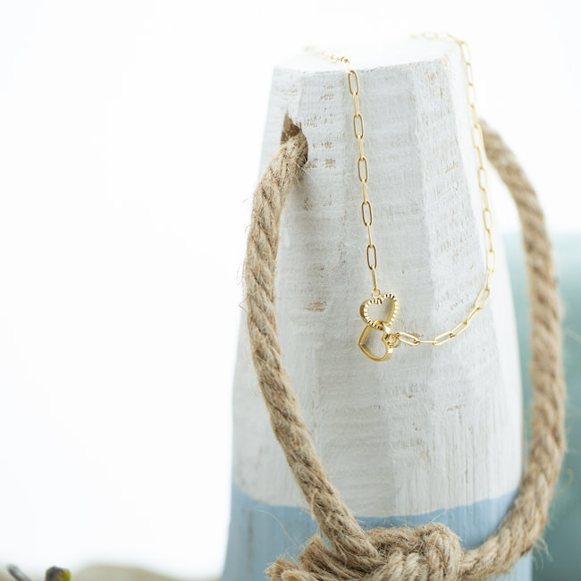 ZAG  Bijoux Gouden ketting verbonden hartjes