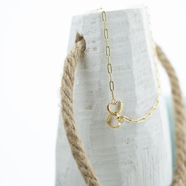 ZAG  Bijoux Gouden ketting verbonden hartjes