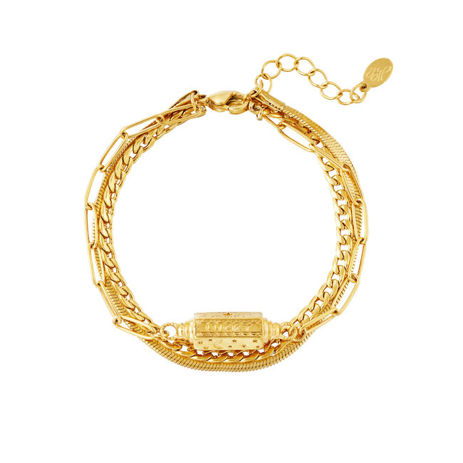 Beadle Gouden driedubbele armband