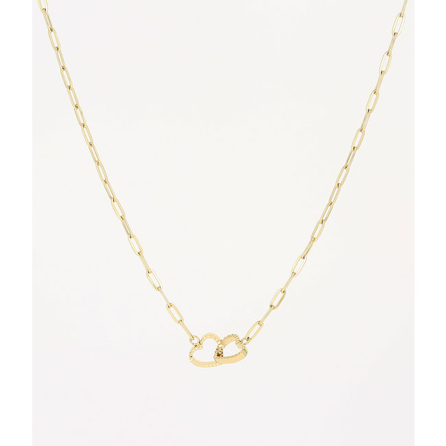 ZAG  Bijoux Gouden ketting verbonden hartjes