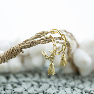 Day & Eve  Gouden oorbellen met kwastje