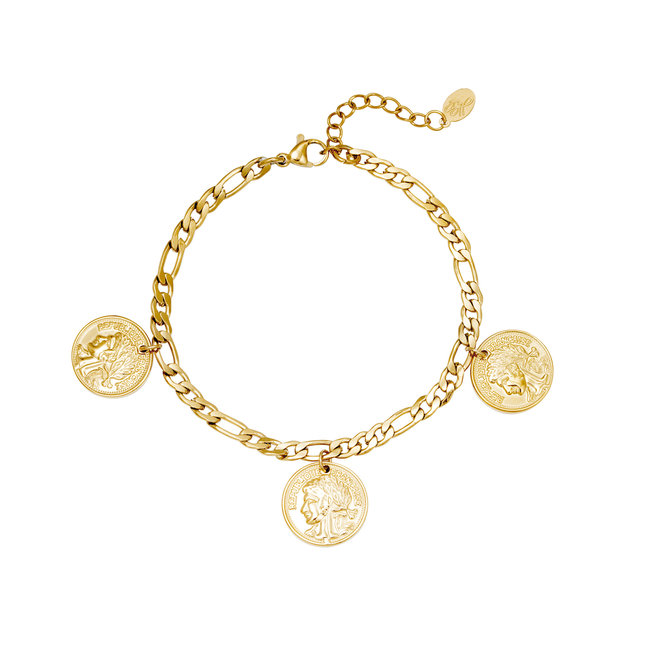 Beadle Gouden armband met muntjes