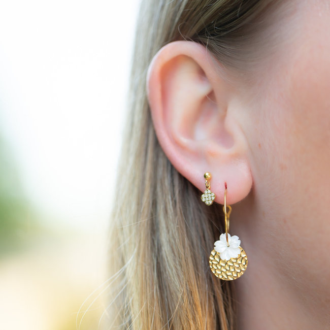 Day & Eve  Klaver vier oorbellen zirkonia