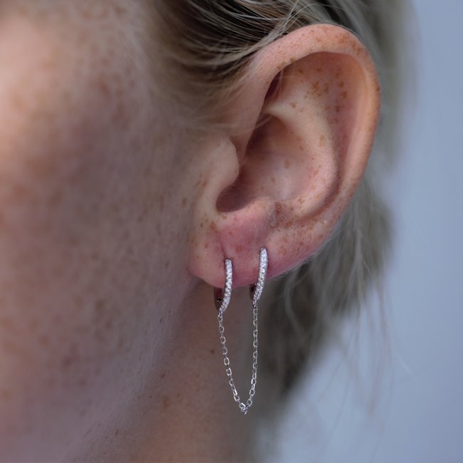KARMA Hoop chain earrings zilver