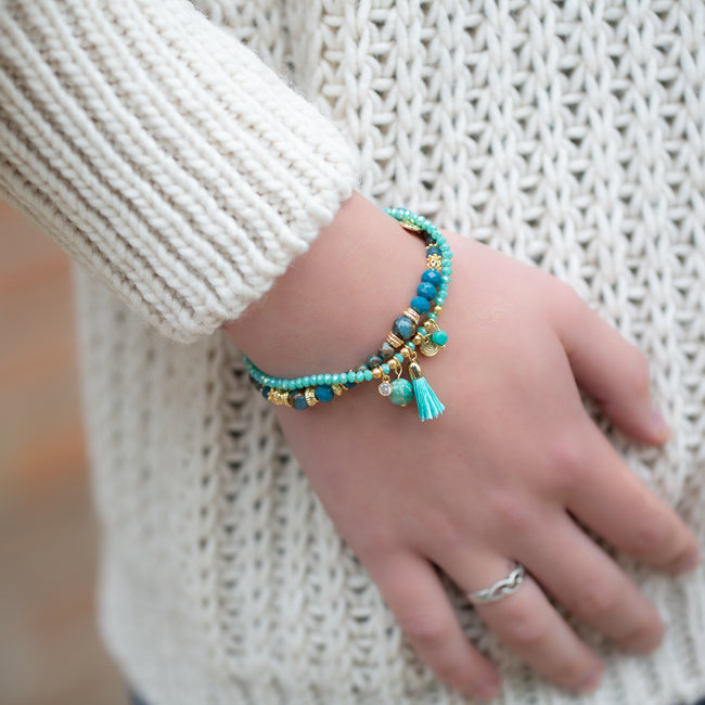 Turqoise kralen armbanden