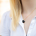 Biba Gouden ketting met zwart natuursteen hart