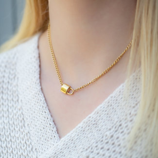 Day & Eve  Goud schakelketting met slot