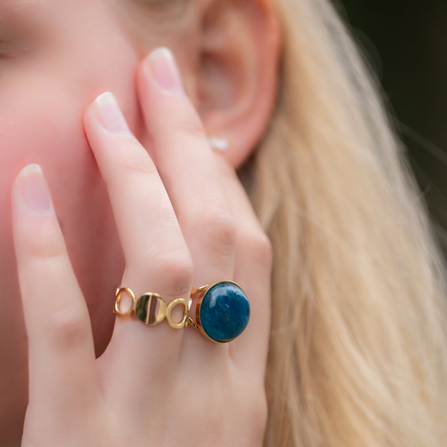 ZAG  Bijoux Gouden ringen met cirkels of natuursteen