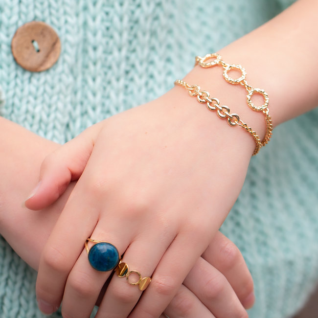 ZAG  Bijoux Gouden ringen met cirkels of natuursteen