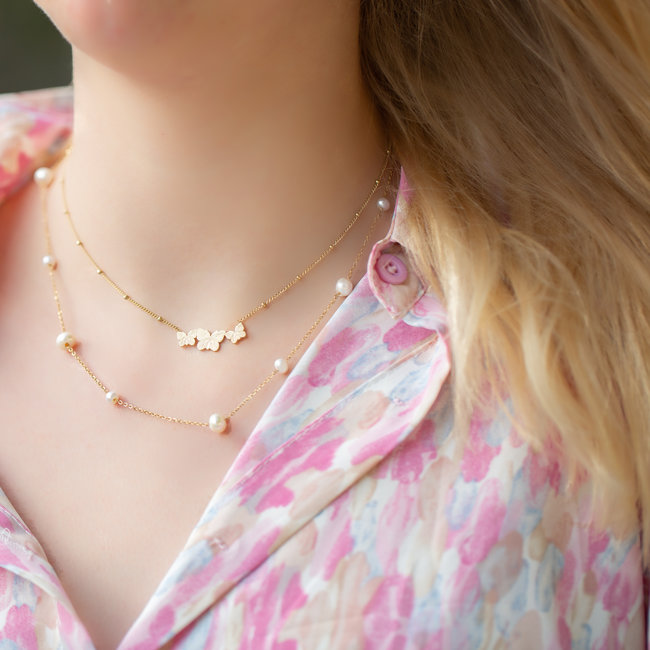 Day & Eve by Go Dutch Label Gouden ketting parels