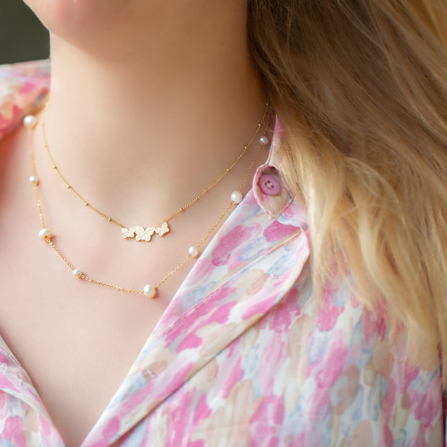 Day & Eve  Gouden ketting parels