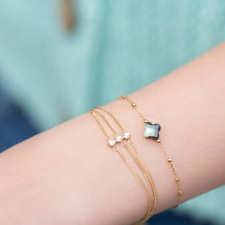 ZAG  Bijoux Armband met schelp klaver of steentjes