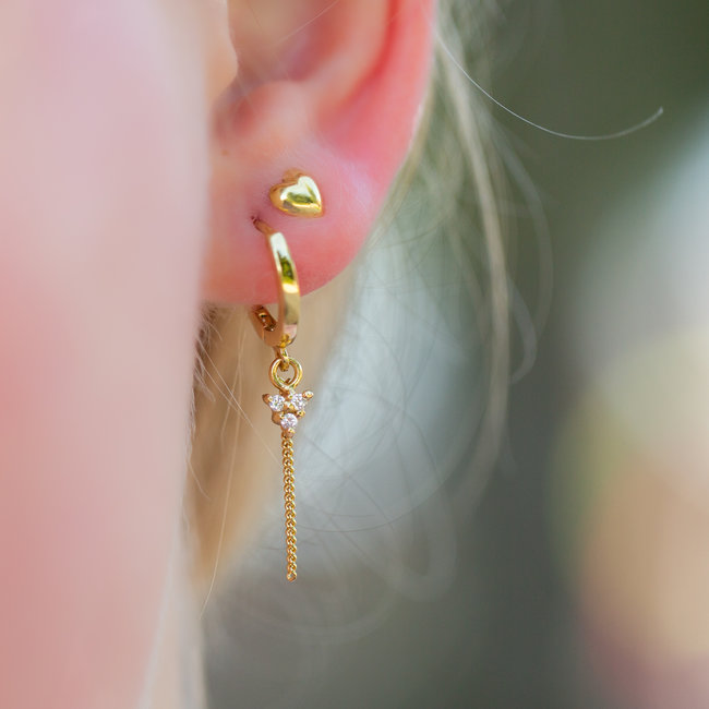 Hinged hoops triple zirconia