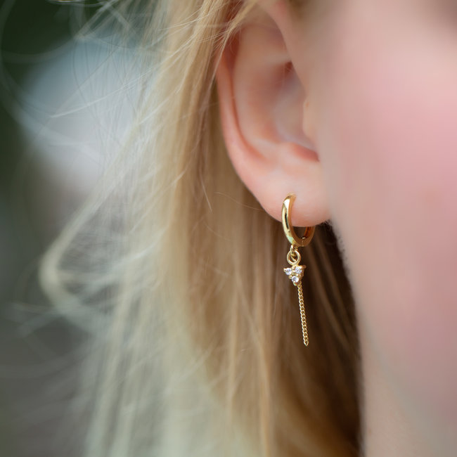 Hinged hoops triple zirconia