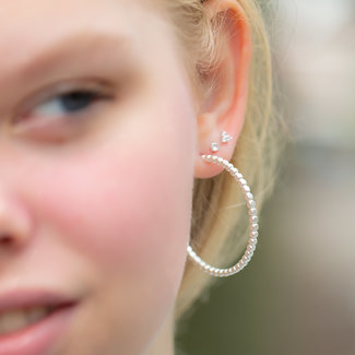 Biba Zilver grote bolletjes creool oorbellen