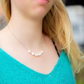 Day & Eve by Go Dutch Label Zilver ketting met parels