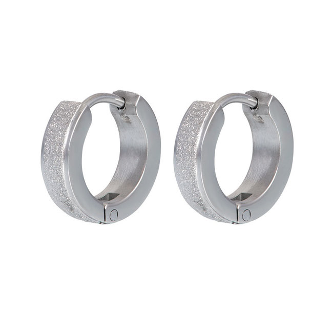 Oorbellen sandblasted in goud, zilver, zwart of rosegoud