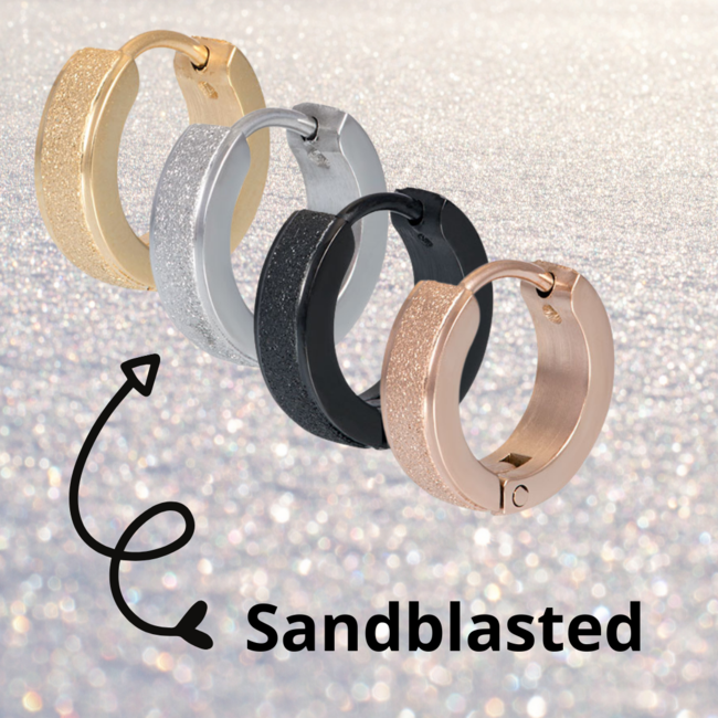 IXXXI Oorbellen sandblasted in goud, zilver, zwart of rosegoud