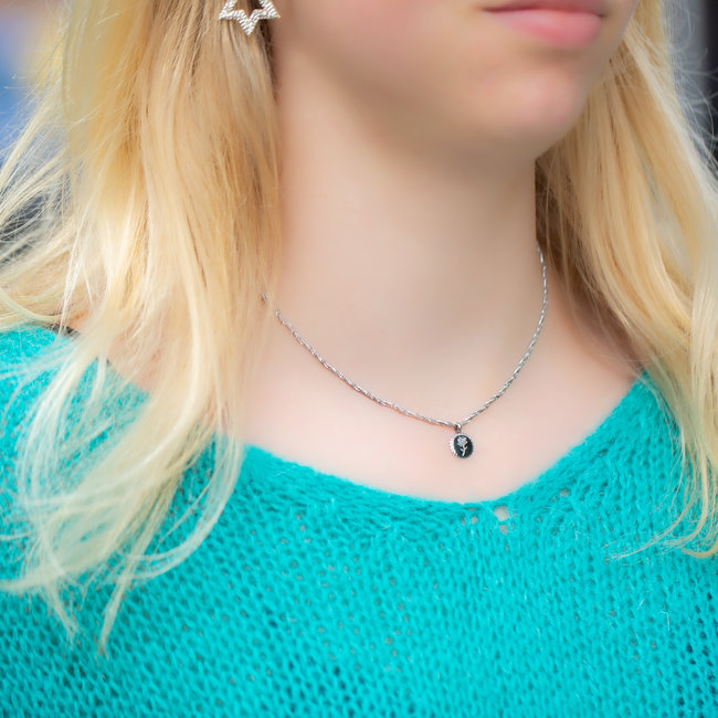 Ketting zilver  gedraaid met munt en roos
