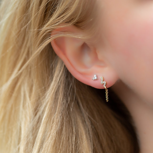 Day & Eve  Goud slang oorbellen met ketting