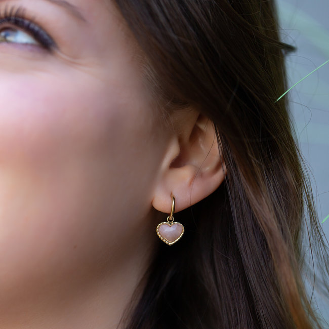 By Jam Gioielli Oorbellen zwart facet hart