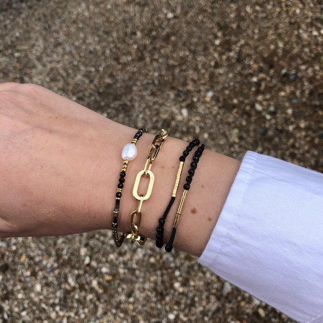 ZAG  Bijoux Chique armbanden in goud en zwart