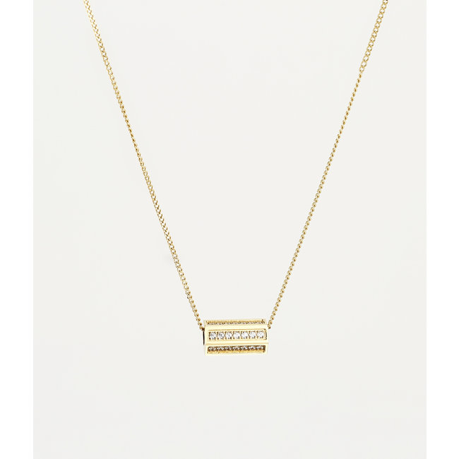 ZAG  Bijoux Goudkleurige ketting met kubus pendant