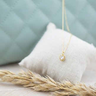 By Jam Gioielli Gouden cute ketting met crystal hartje