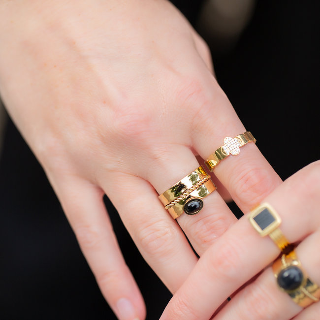 ZAG  Bijoux Trendy ringen in goud met zwart