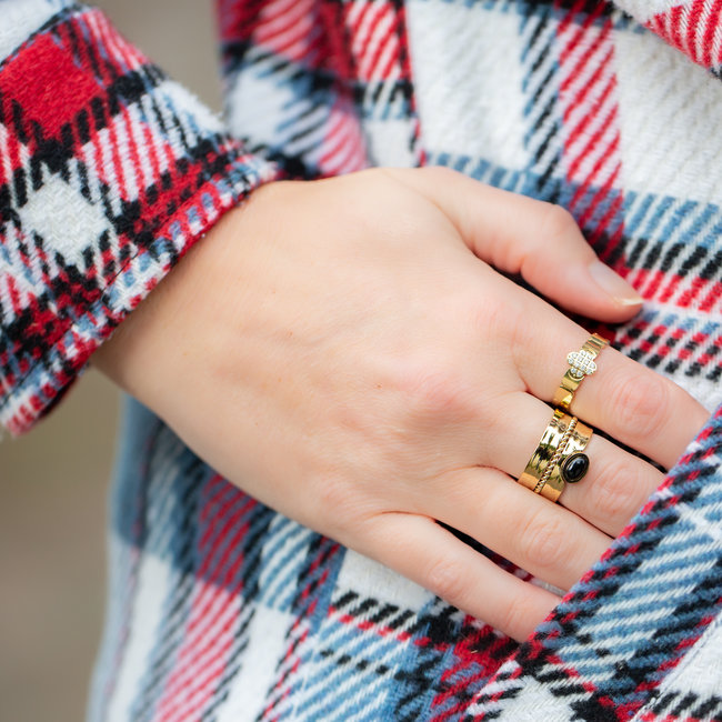 ZAG  Bijoux Trendy ringen in goud met zwart