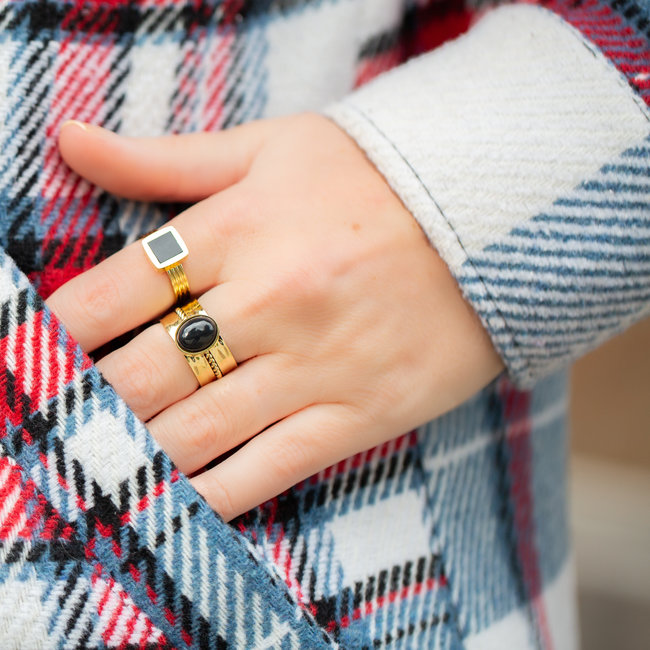 ZAG  Bijoux Trendy ringen in goud met zwart