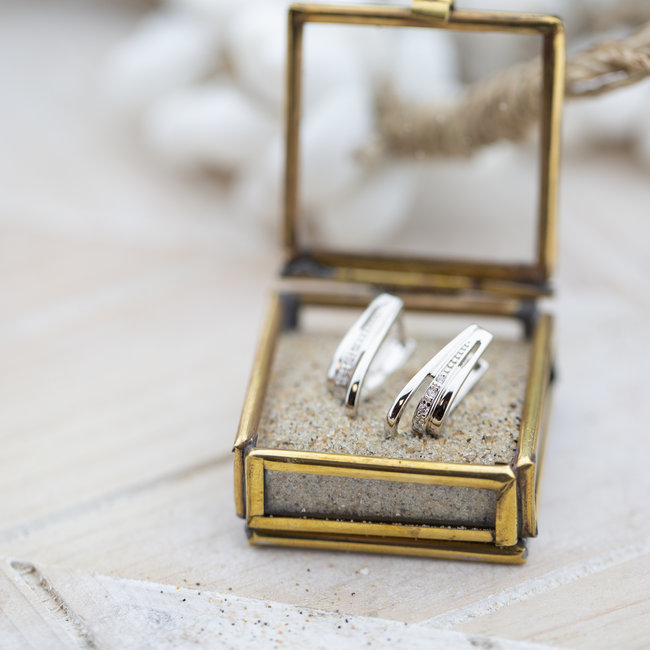 KARMA Hinged Hoops Zirconia triple row zirconia