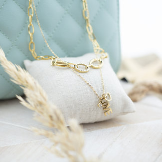 By Jam Gioielli Goud ketting met schakels of love