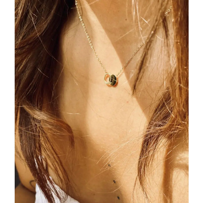 ZAG  Bijoux Ketting goud met twee cirkels