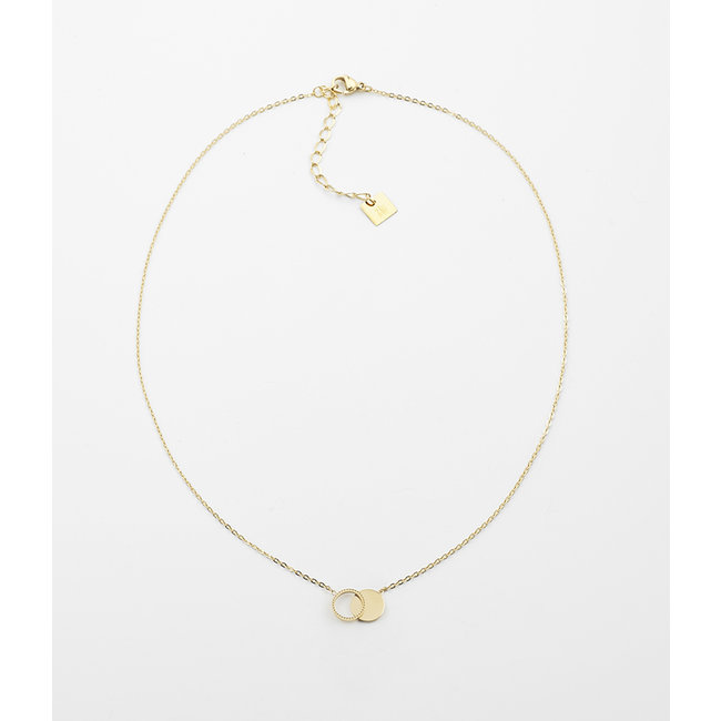 ZAG  Bijoux Ketting goud met twee cirkels