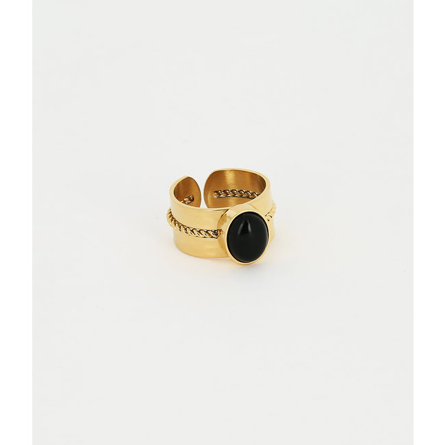 ZAG  Bijoux Trendy ringen in goud met zwart